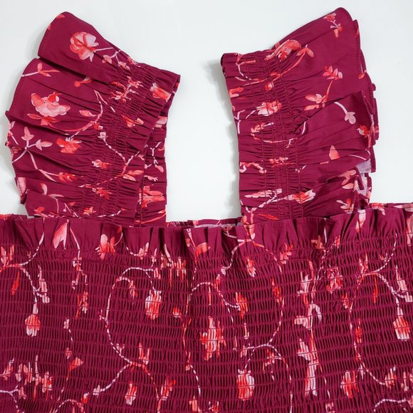 Hill House Burgundy Floral Midi Dress - Picture 7 of 9